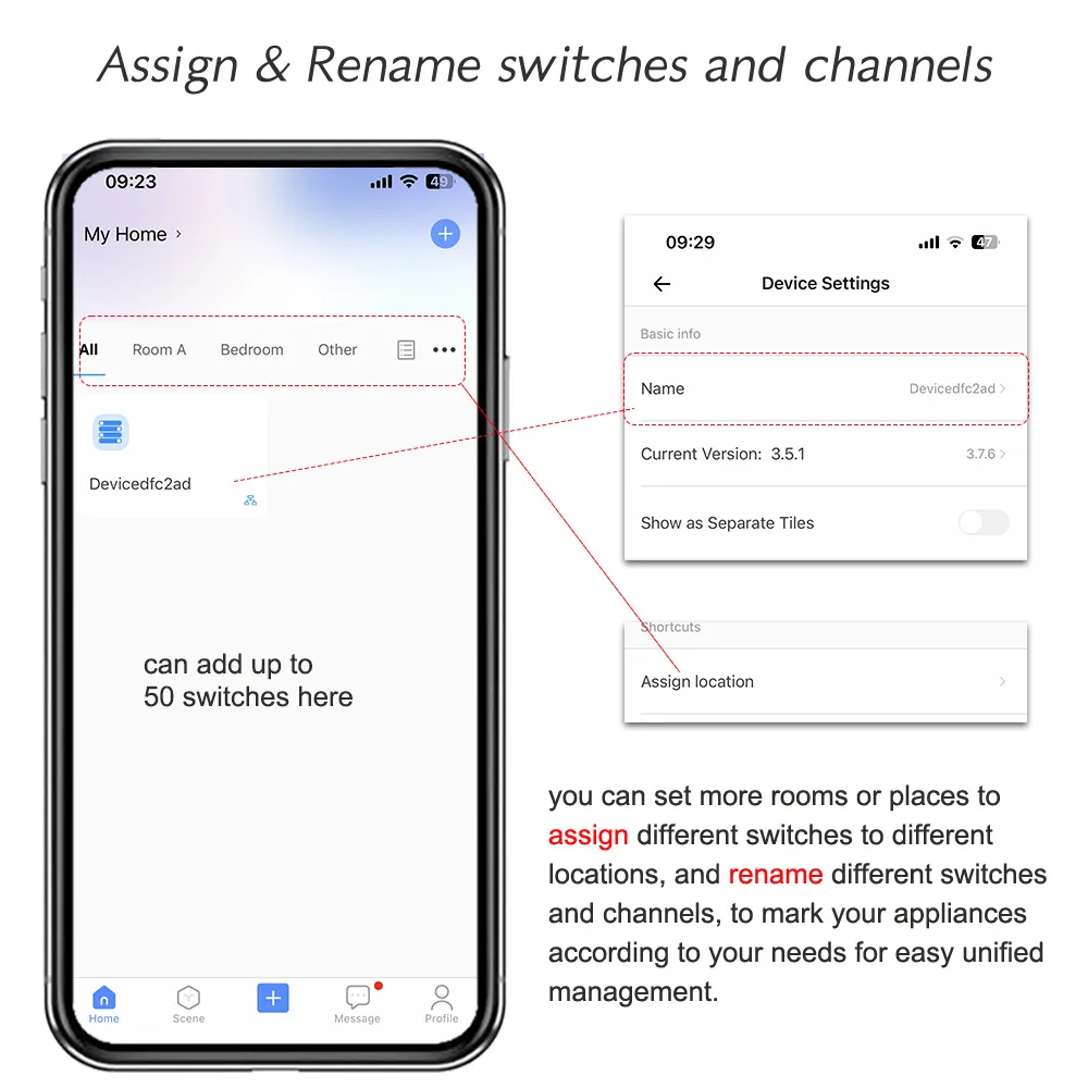 Четырехканальный выключатель STC1-63/4W Ewelink