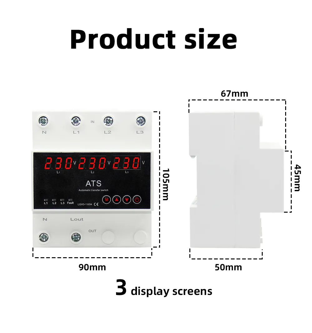 Умный автоматический переключатель источников питания (ATS) серии LGX3-163A