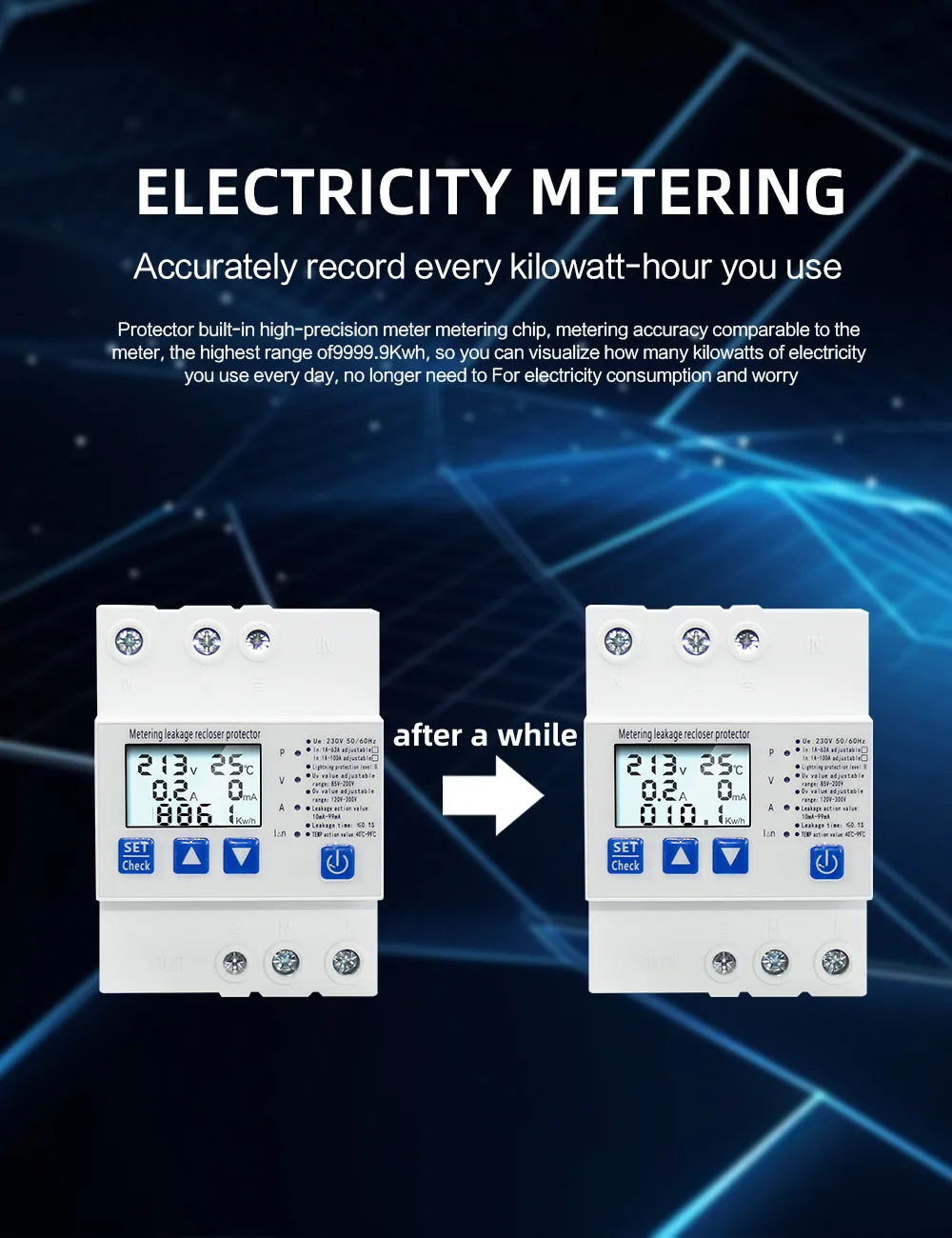 Устройство защиты с УЗО АПВ и функцией учета