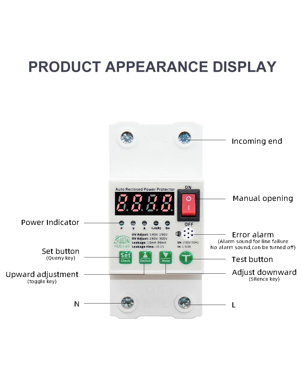 STZL4-63 автоматический повторный выключатель с защитой питания