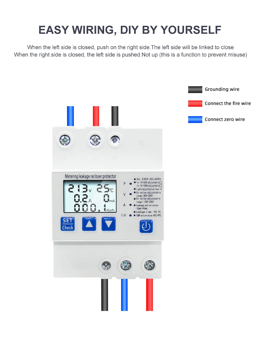Устройство защиты с УЗО АПВ и функцией учета