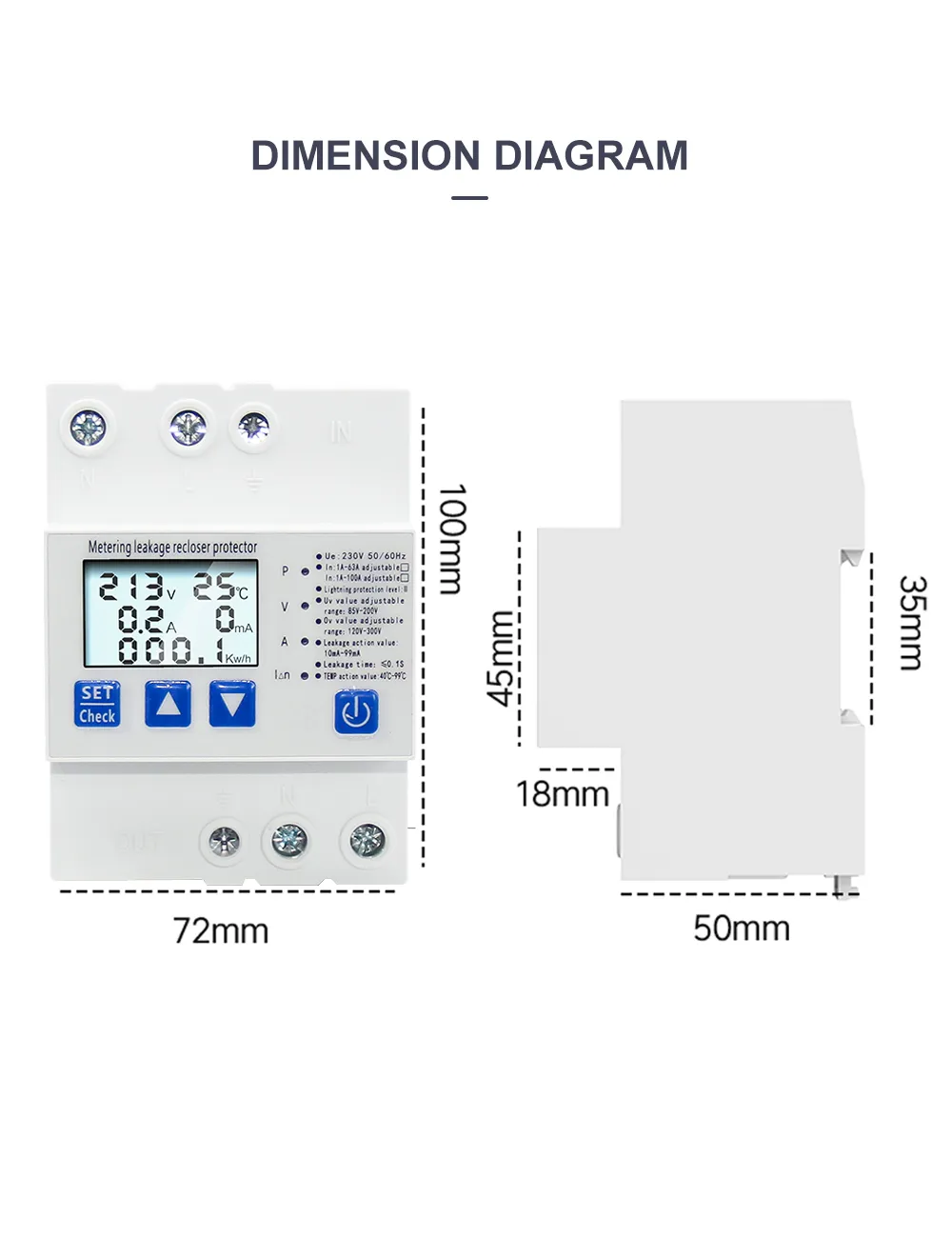 Устройство защиты с УЗО АПВ и функцией учета