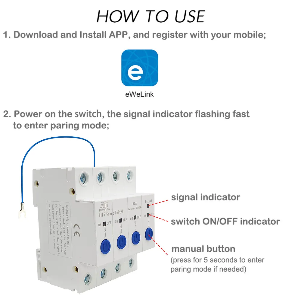 Четырехканальный выключатель STC1-63/4W Ewelink