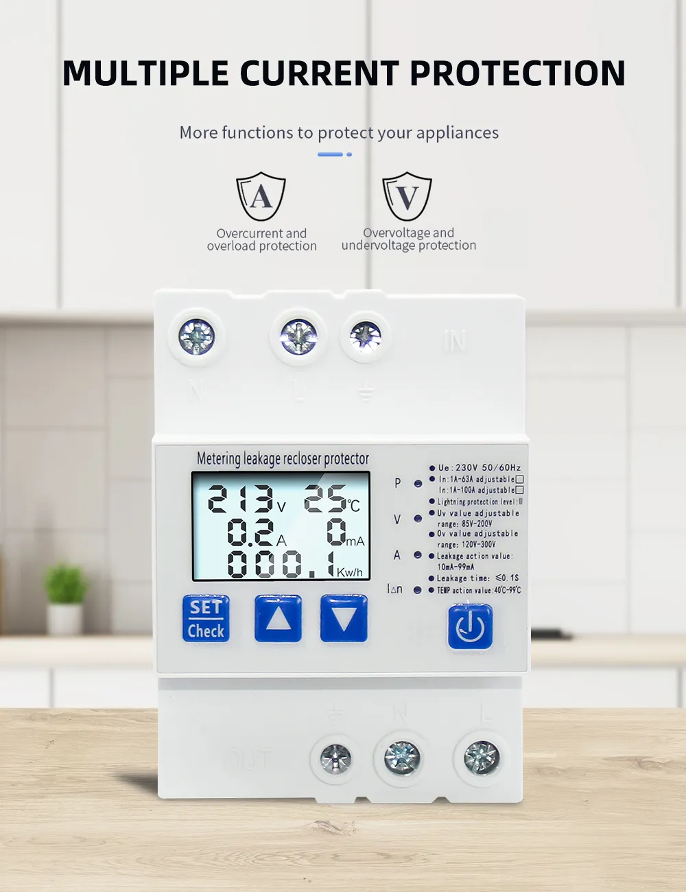 Устройство защиты с УЗО АПВ и функцией учета