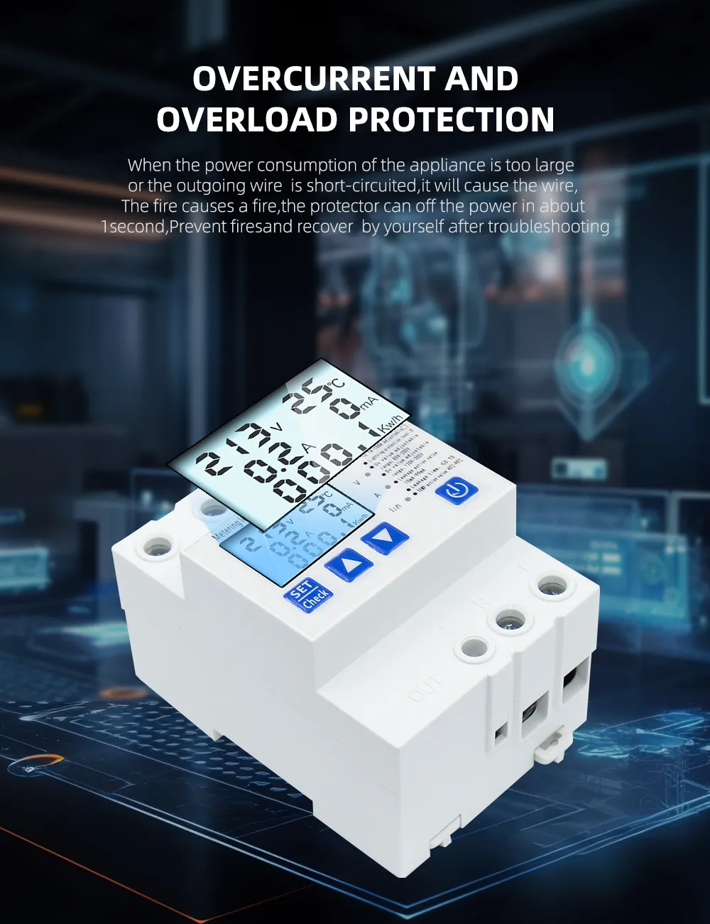 Устройство защиты с УЗО АПВ и функцией учета