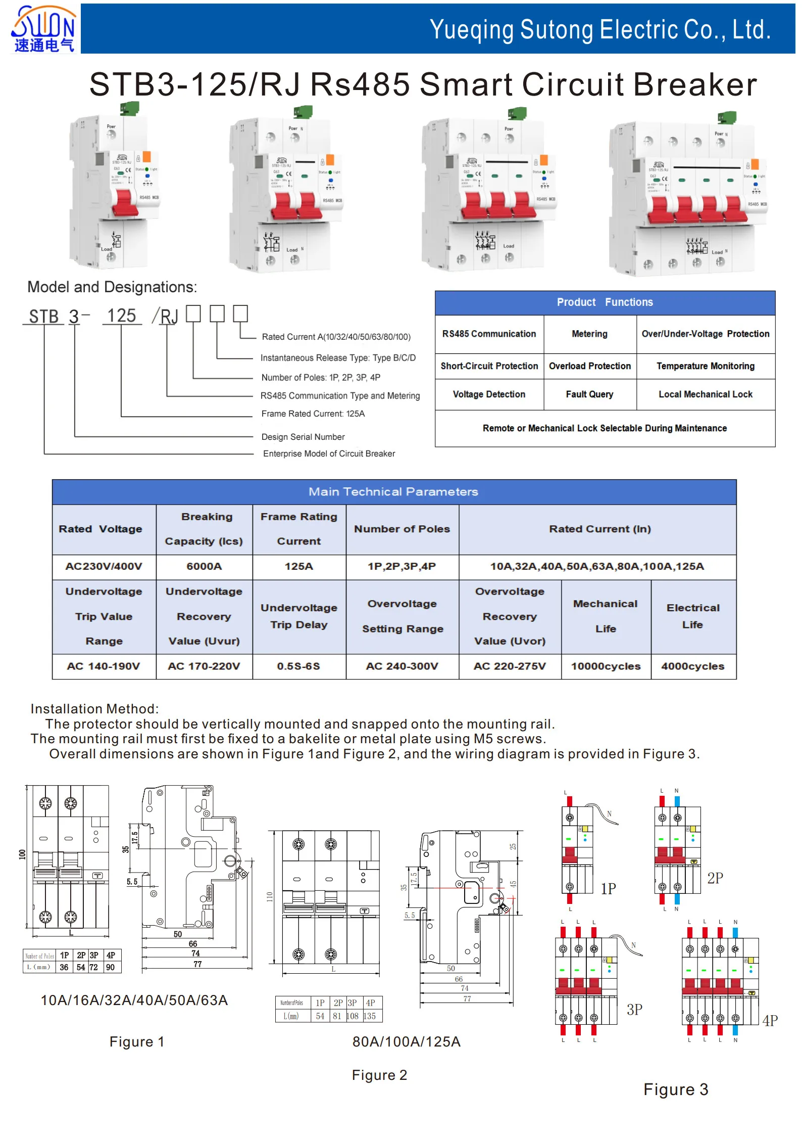 STB3-125-ZJ Tuya Zigbee с функцией учета