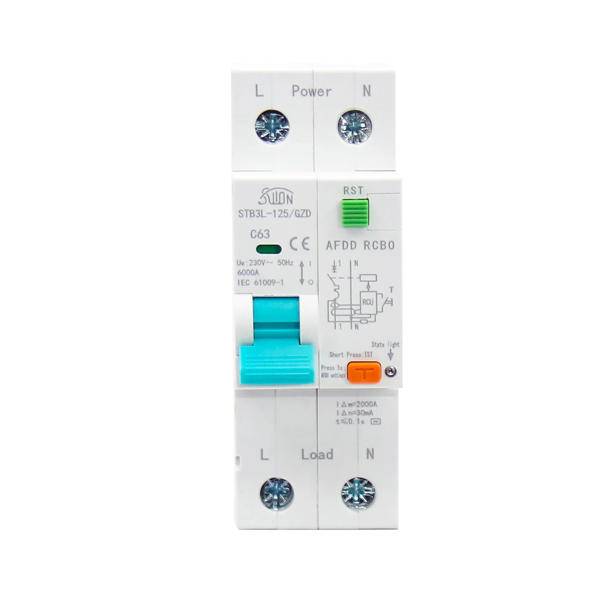 Автоматический выключатель STB3L-125GZD с защитой от дугового пробоя и утечки тока