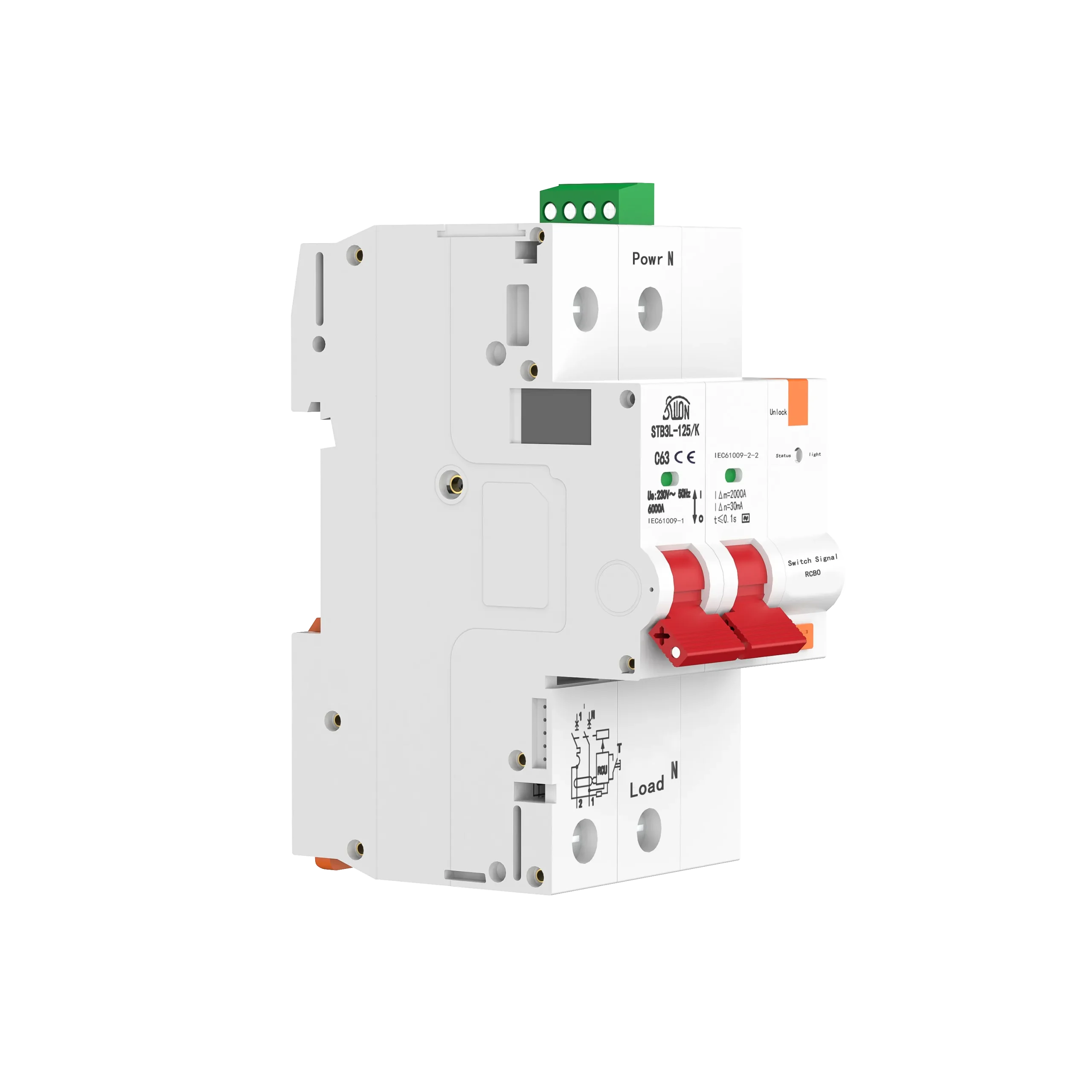 STB3L-125-K средняя версия с проводным управлением и УЗО