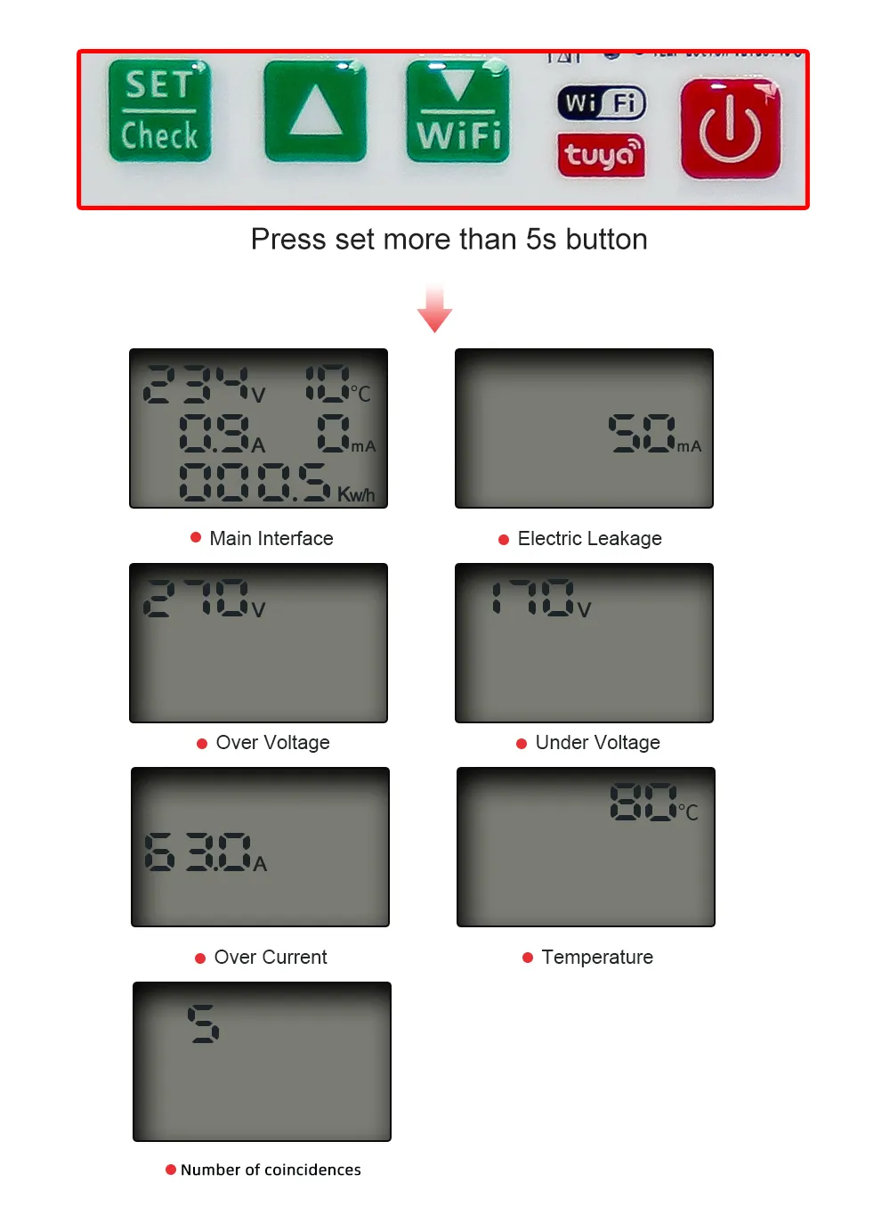 WiFi устройство защиты с УЗО АПВ функцией учета и дисплеем