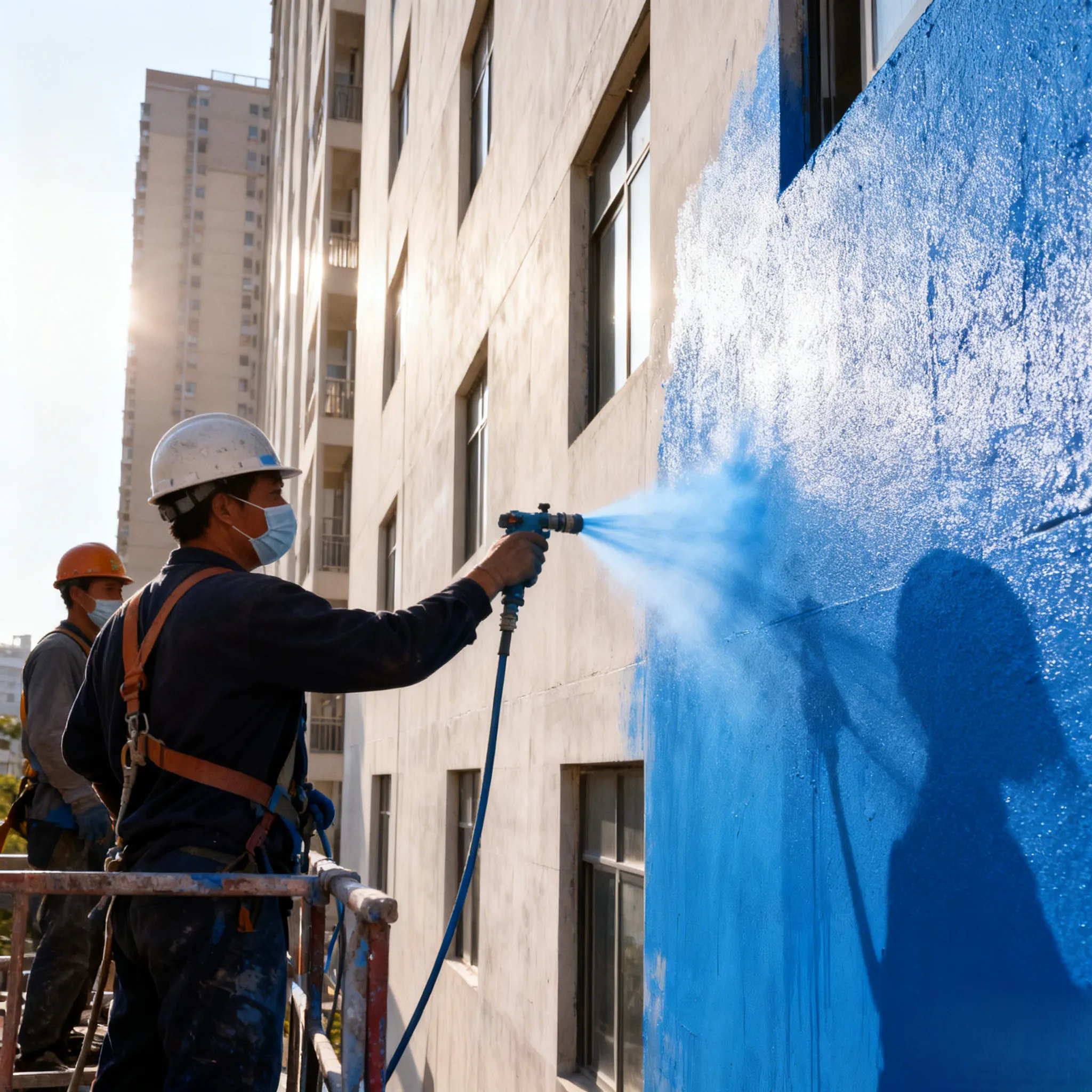Водоэмульсионная теплоизоляционная краска Real Stone Paint, устойчивая к атмосферным воздействиям, для наружных стен, наносится кистью, для коммерческих и жилых зданий.