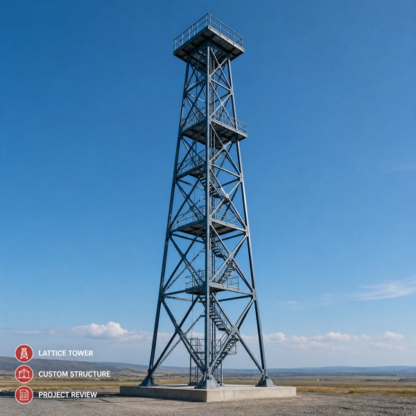Стальная башенная металлоконструкция, решетчатая стальная башня, завод‑производитель, проектирование и изготовление под заказ