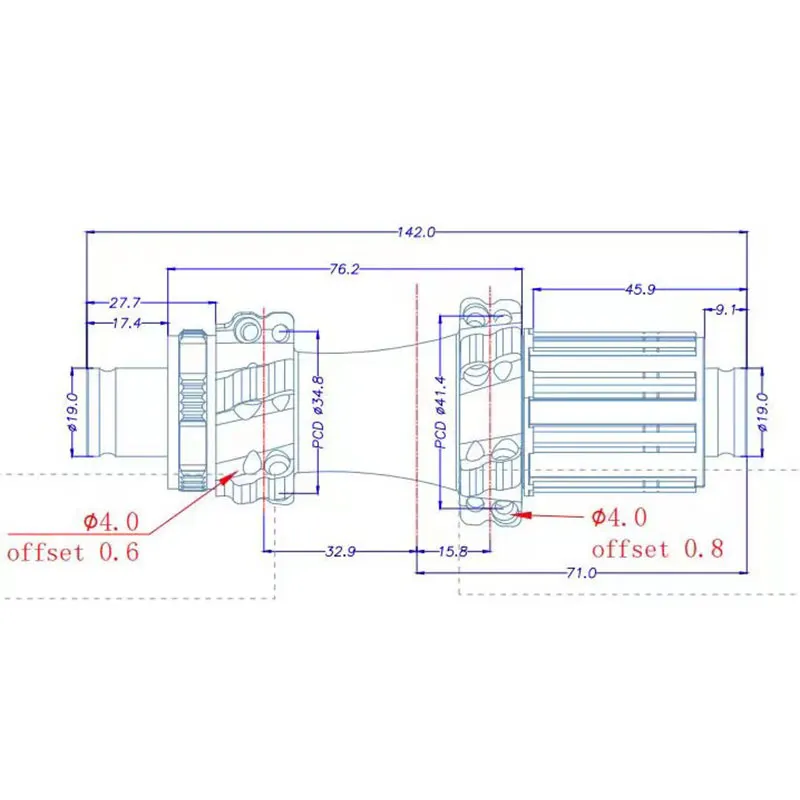 RH-CS275-DB-HG Сверхлёгкая карбоновая шоссейная дисковая втулка с T-образной головкой, 275 г