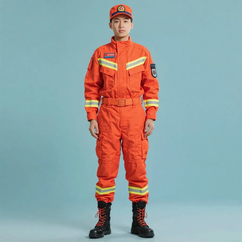 Пожарный костюм (оранжево-красный)