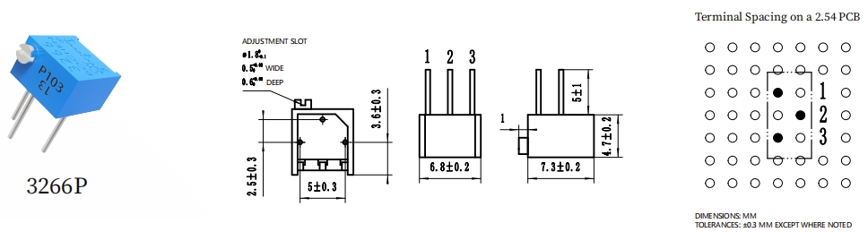 BOCHEN 3266P-1-103LF Регулируемый резистор на 10 кОм 862 (1)