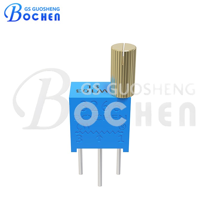 BOCHEN 3266W-A 0,25 Вт, 10 кОм, 20 кОм, 50 кОм — многооборотный триммерный потенциометр из кермета с металлическим валом с насечкой диаметром 5 мм
