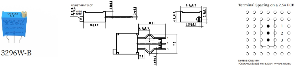 BOCHEN 3296W-B 0.5 Вт подстроечный потенциометр 862 (1)