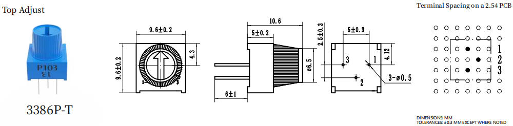 BOCHEN 3386P-T 0.5 Вт 10 кОм Прецизионный 862 (1)