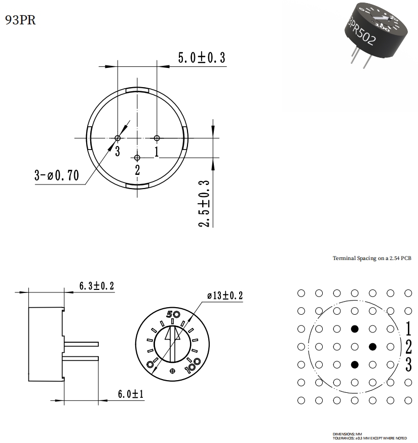 BOCHEN 93PR502LF 1 Вт, 10 кОм, 12 дюйма 862 (1)