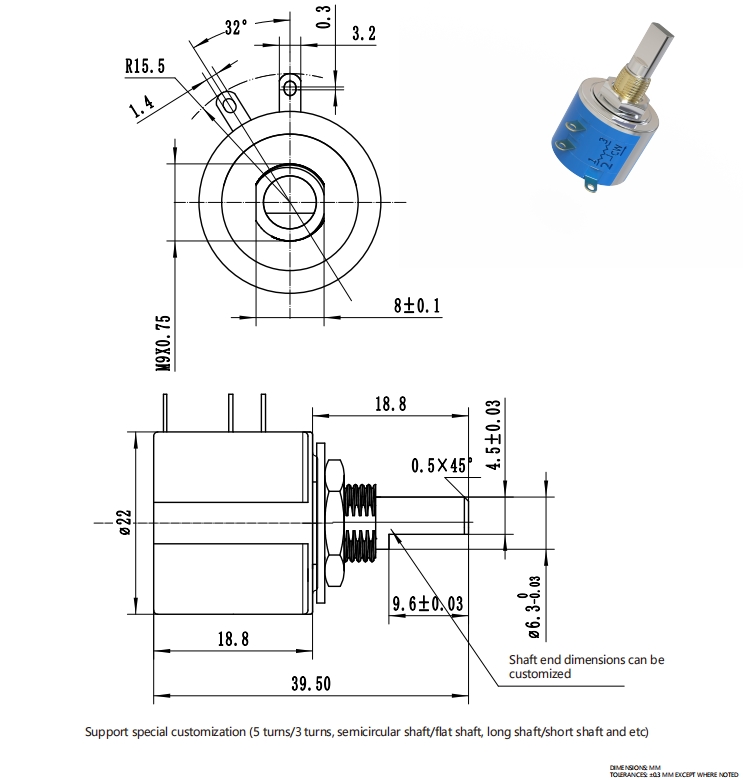 BOCHEN WXD10, 2 Вт, 10 кОм, 10 витков 862 (1)
