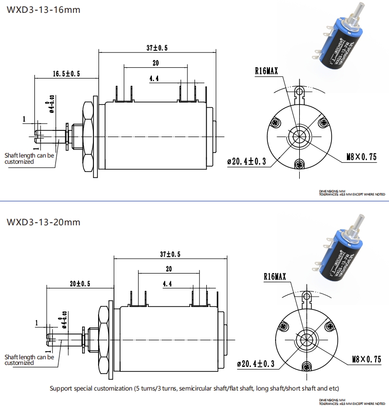 BOCHEN WXD3-13 2 Вт, 10 кОм, 22 кОм, 47 кОм, 10 витков 862 (1)