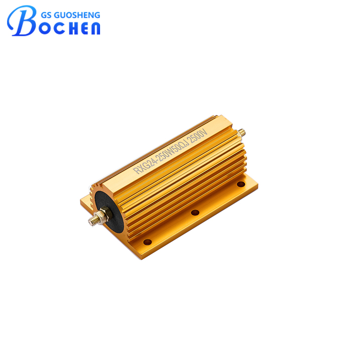 RX24 250Вт 50 Ом 5% Алюминиевый корпус Золотой фиксированный проволочно-намотанный резистор