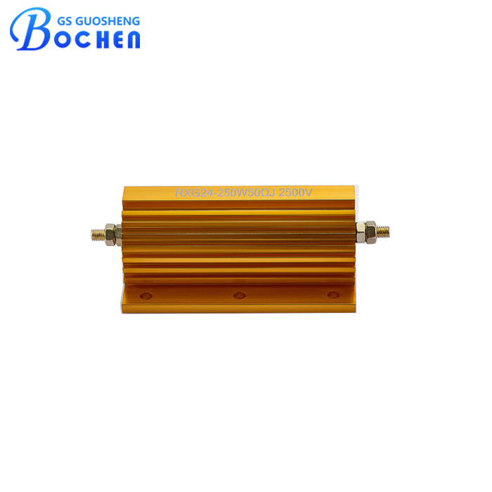 RX24 250Вт 50 Ом 5% Алюминиевый корпус Золотой фиксированный проволочно-намотанный резистор