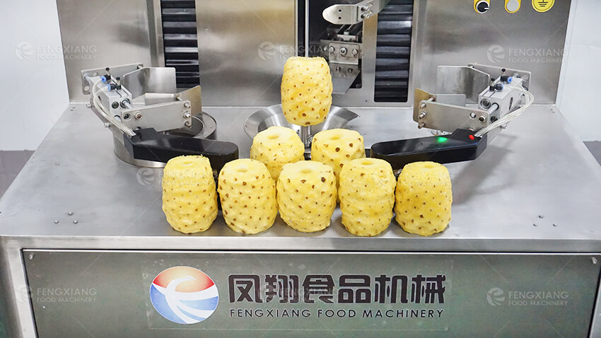 Полностью автоматическая машина для обработки ананаса (обрезка, очистка, удаление сердцевины и разделение)