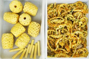 промышленная резка ананаса на части