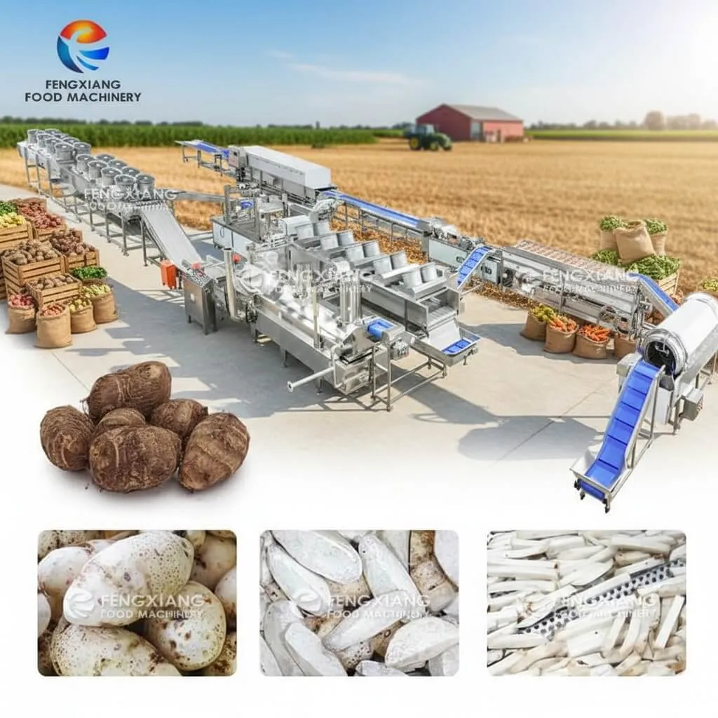 Линия переработки таро с быстрой заморозкой и упаковкой