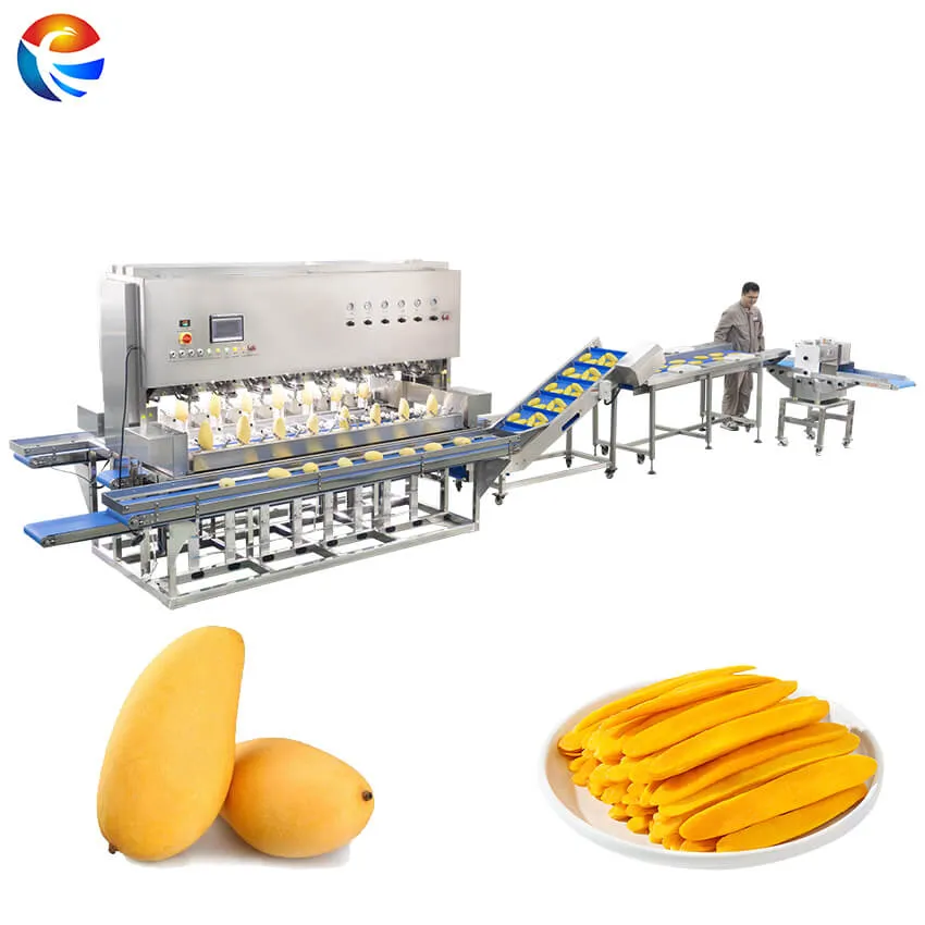 Линия переработки манго: очистка, удаление косточки и нарезка | Промышленное решение