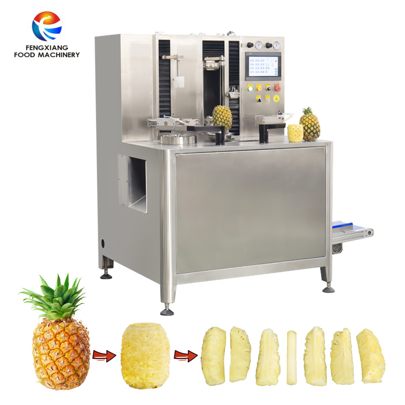 Полностью автоматическая машина для обработки ананаса (обрезка, очистка, удаление сердцевины и разделение)