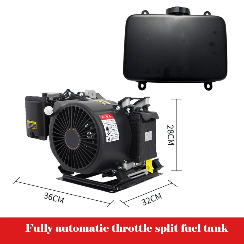 Бензиновый генератор постоянного тока (DC) — расширитель запаса хода для электромобилей и электромобилей-трициклов (электромотороллеров). Выходное напряжение: 48V, 60V, 72V.