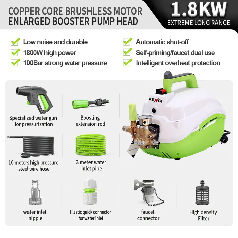 Бытовой портативный автоматический ручной аппарат высокого давления 220 В для наружного использования