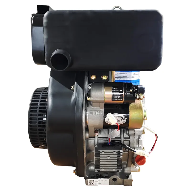 Дизельный двигатель с электрическим пуском, одноцилиндровый, с воздушным охлаждением  механический двигатель, 4-тактный, с непосредственным впрыском топлива