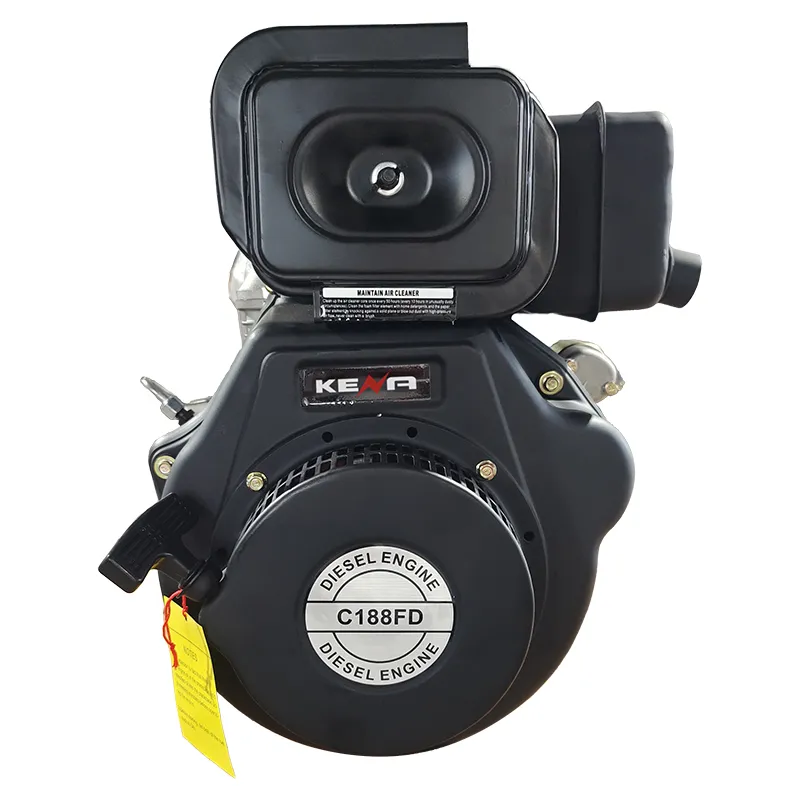 Дизельный двигатель с электрическим пуском, одноцилиндровый, с воздушным охлаждением  механический двигатель, 4-тактный, с непосредственным впрыском топлива