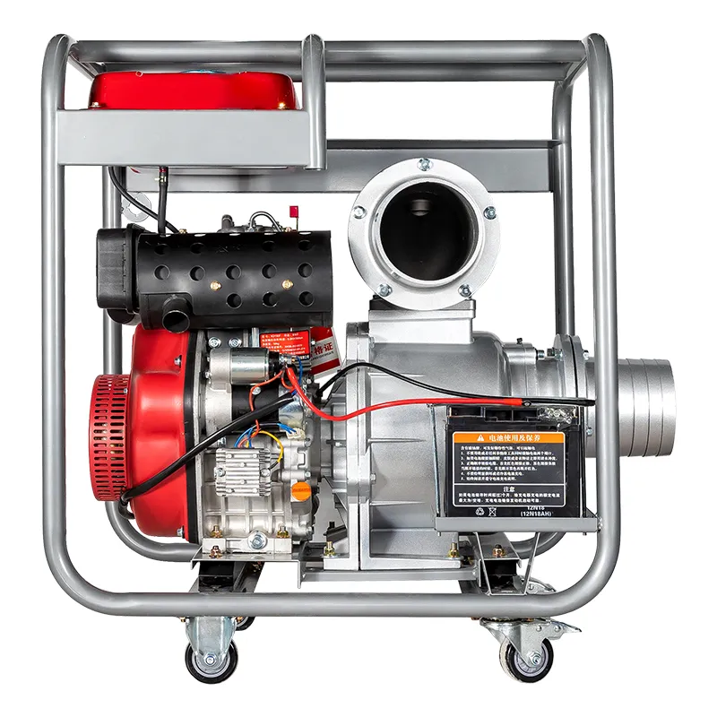 Дизельный насос для чистой воды 2–4 дюйма — портативный колёсный энергосберегающий самовсасывающий дизельный насос для городской защиты от наводнений и сельскохозяйственного дренажа