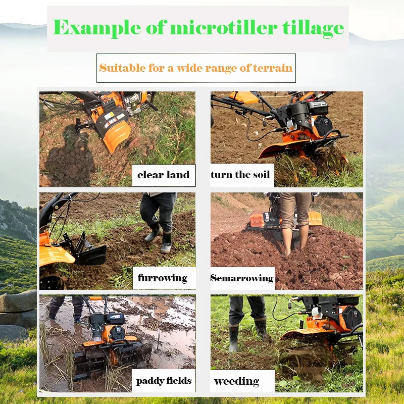 Малогабаритный культиватор, подходящий для прополки, обработки почвы и подготовки грядок под посадки, культиватор с дизельным двигателем.