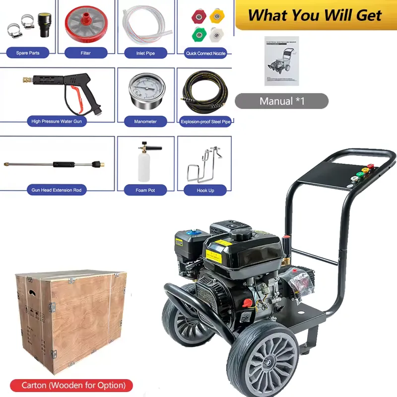 Передвижная бензиновая мойка высокого давления на тележке, промышленное оборудование для автомоек, бытовой и фермерский насос для мойки