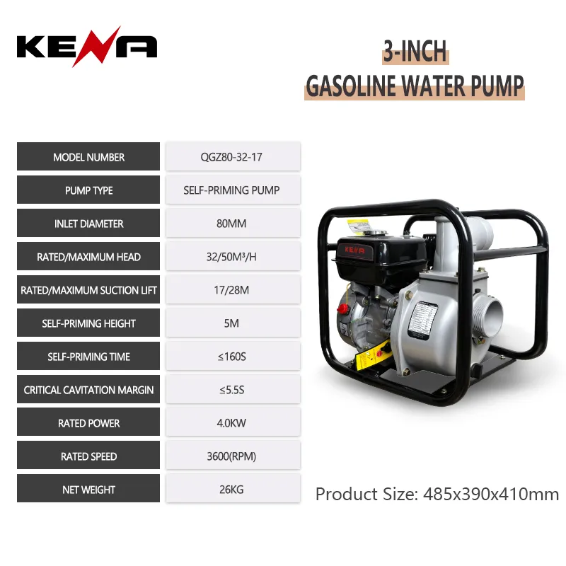 Портативный бензиновый водяной насос высокого напора с диаметром 3 дюйма для работ по добыче золота