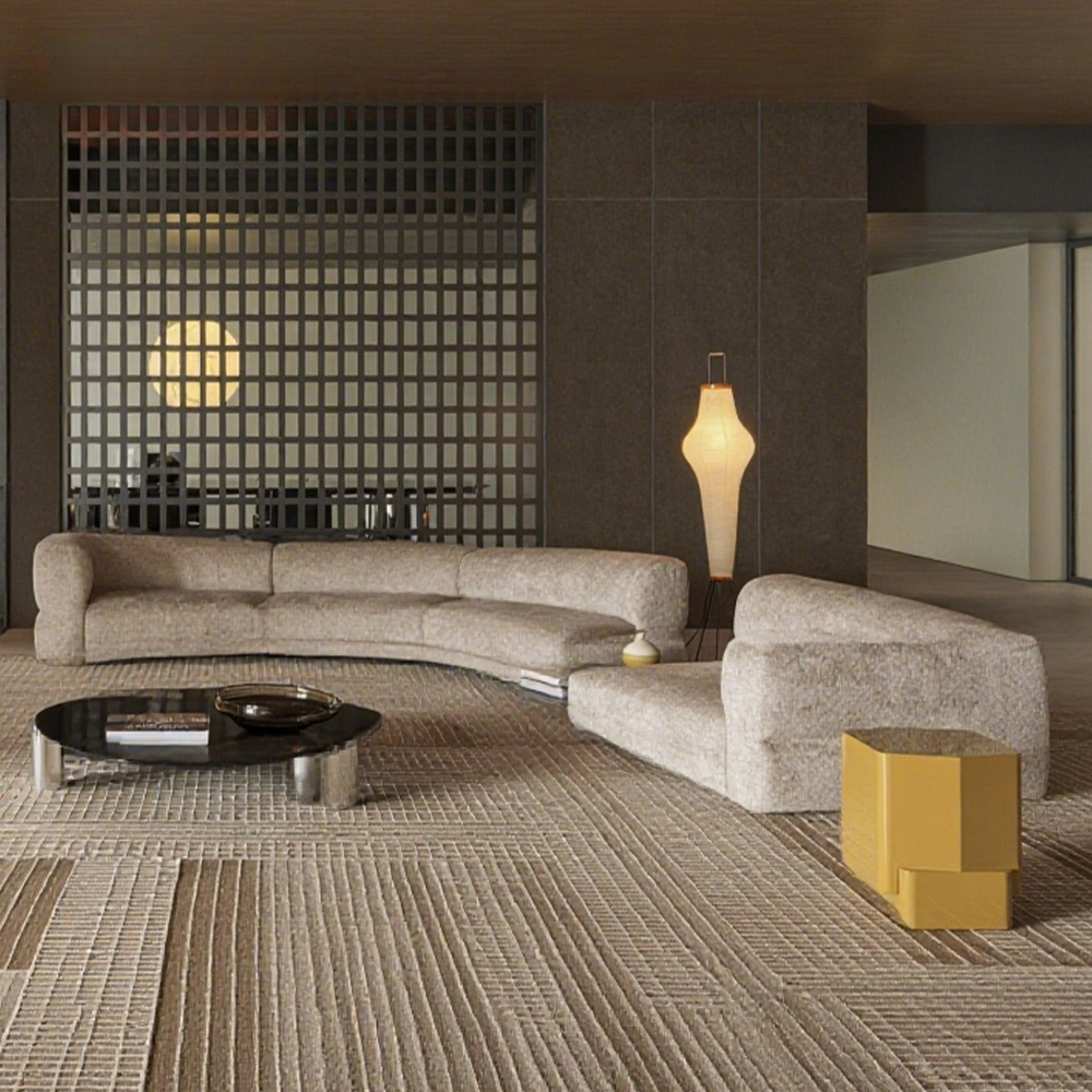 Итальянский минимализм: Скульптурный модульный диван премиум-класса.