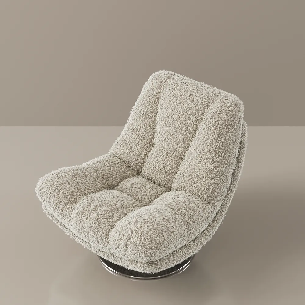 Современный вращающийся на 360° бежевый диван-кресло Teddy