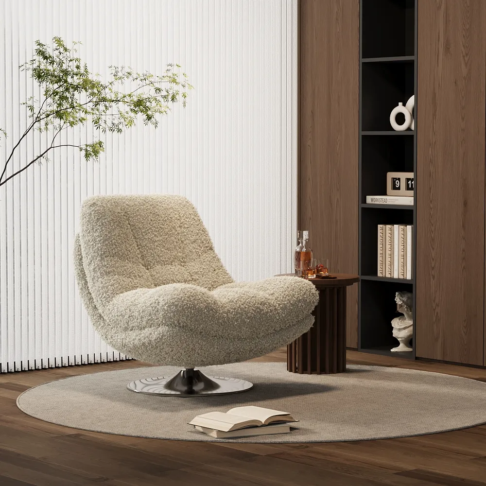 Современный вращающийся на 360° бежевый диван-кресло Teddy