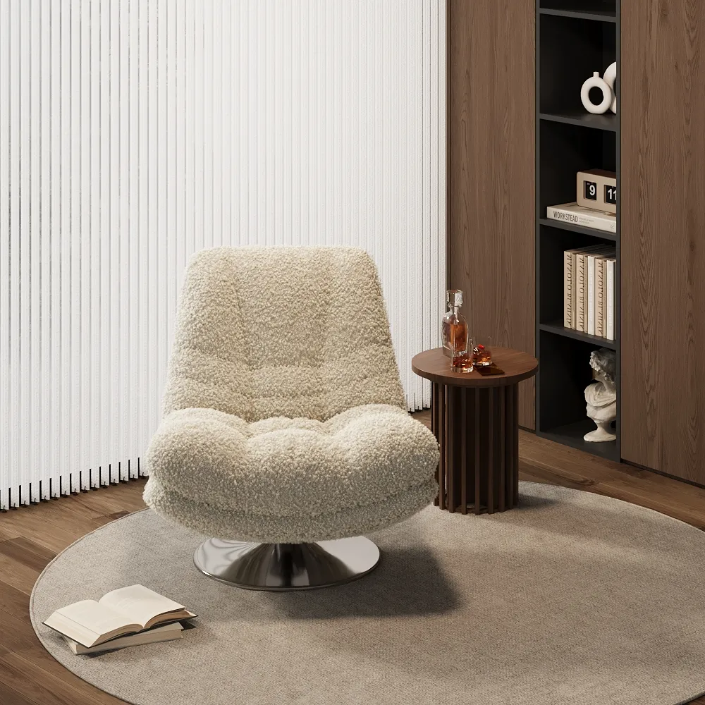 Современный вращающийся на 360° бежевый диван-кресло Teddy