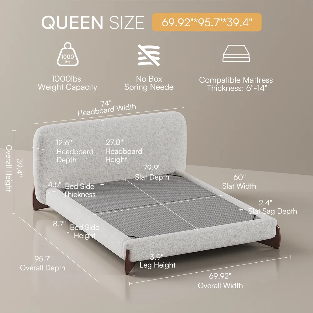 Lambra – Кровать с обивкой букле