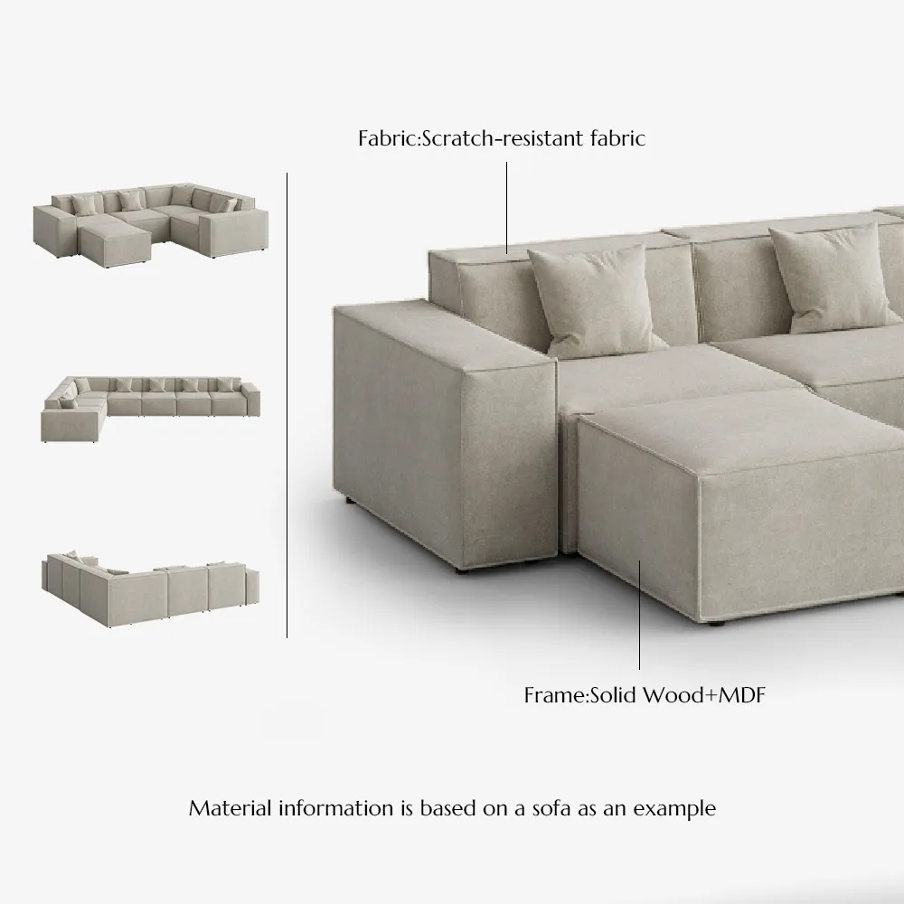 Barrett — модульный секционный диван шириной 143,30 дюйма, подходящий для домашних животных