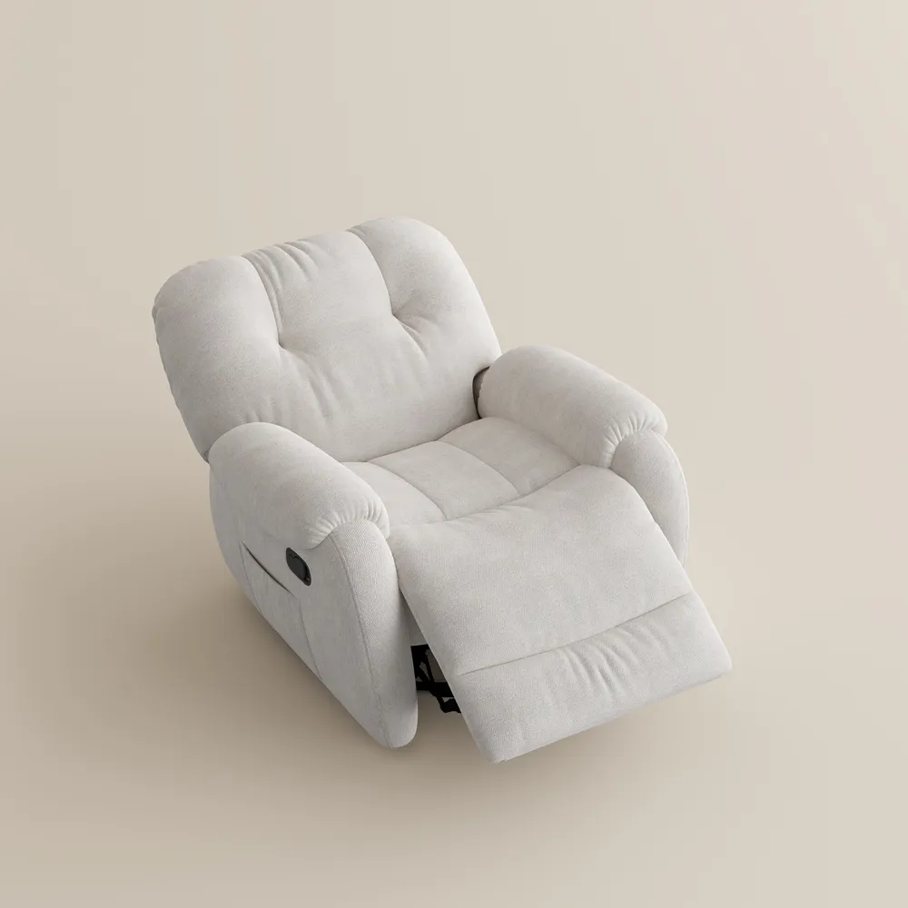 Поворотное кресло-качалка с плюшевой обивкой и функцией нагрева графена
