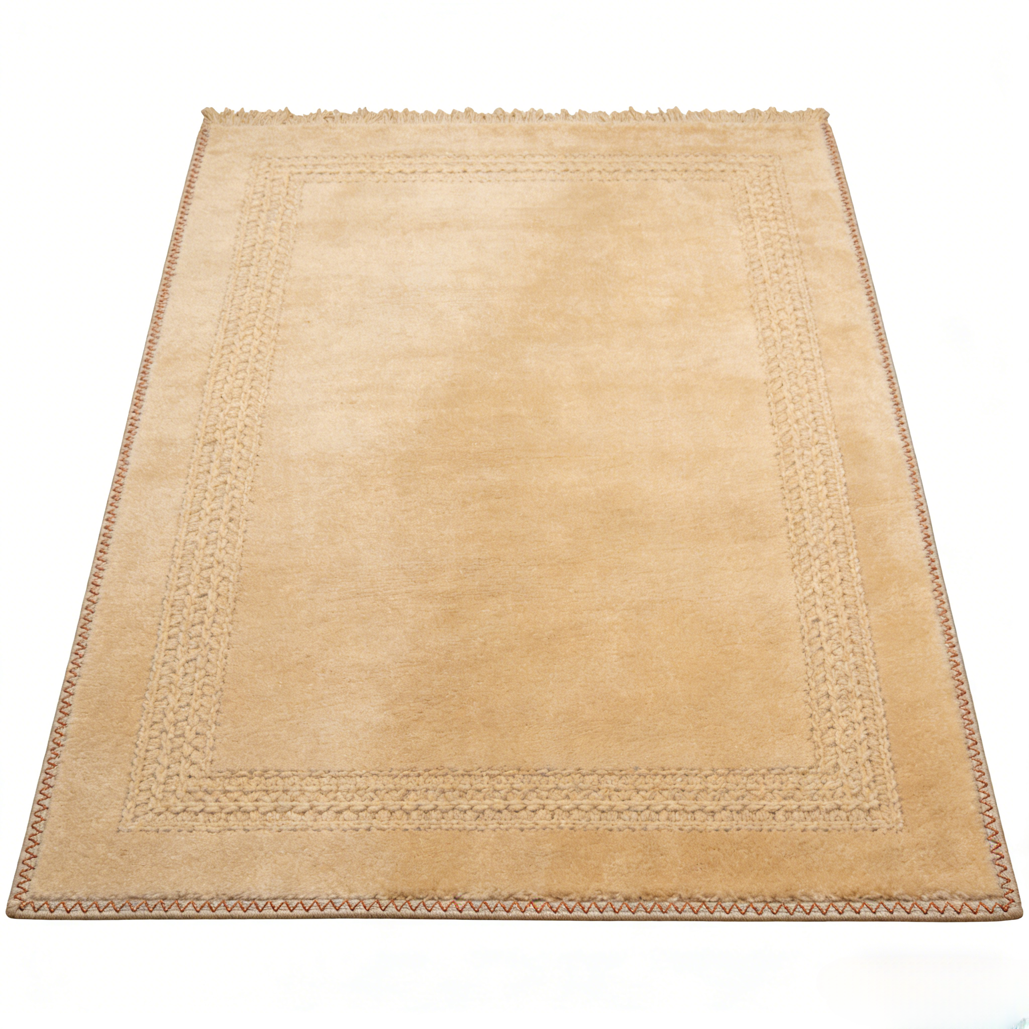 Дизайнерский плюшевый ковер “Warm Sand” (Теплый песок) с фактурной каймой