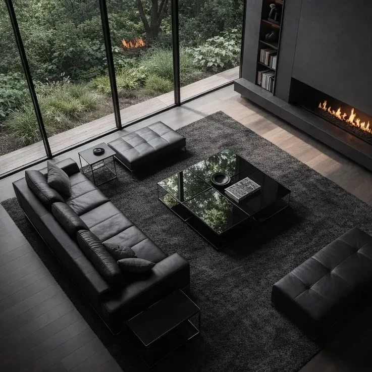 Черный современный простой футляр с украшением