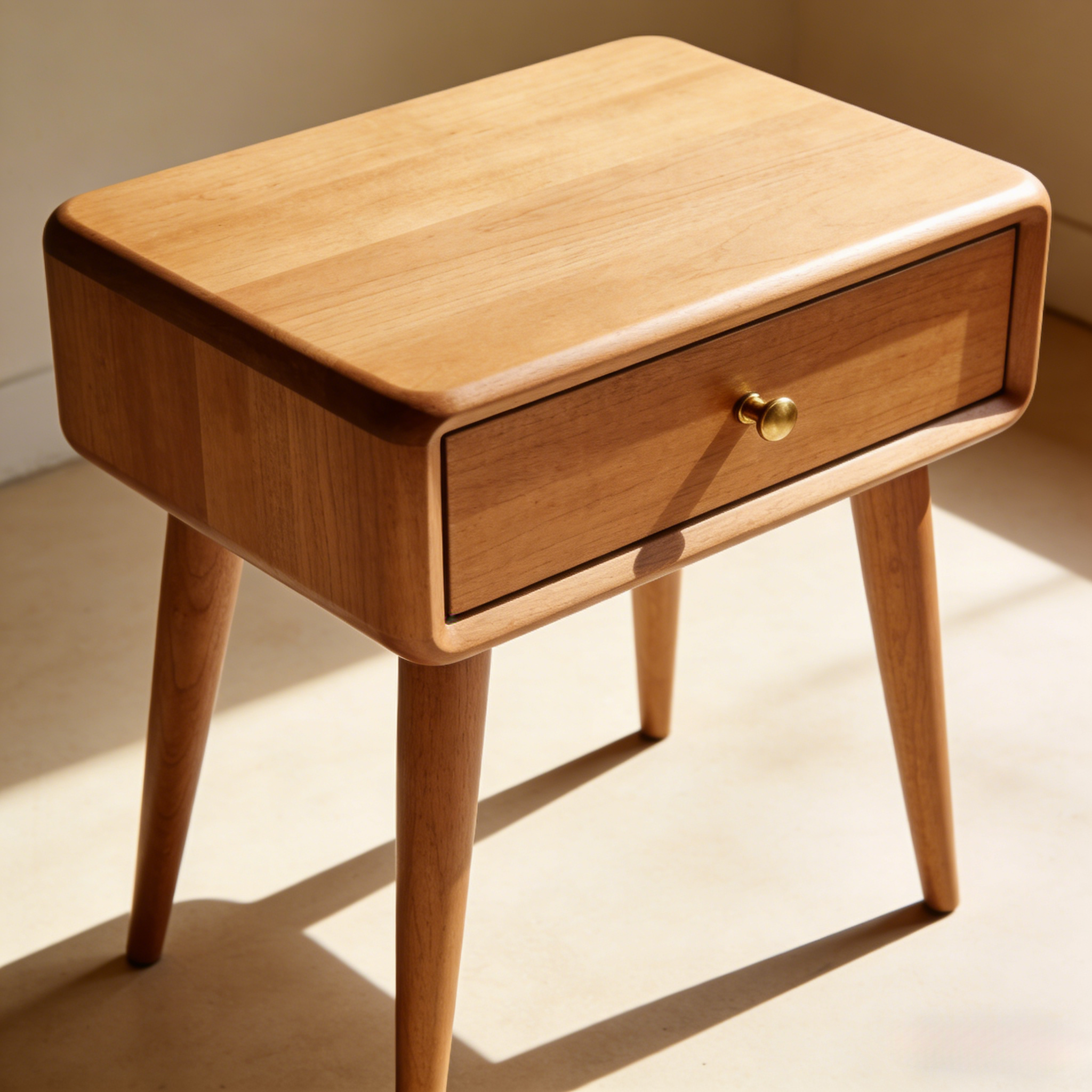 Универсальная деревянная тумба «Осло» в стиле Mid-Century | Прикроватный / Придиванный столик с ящиком