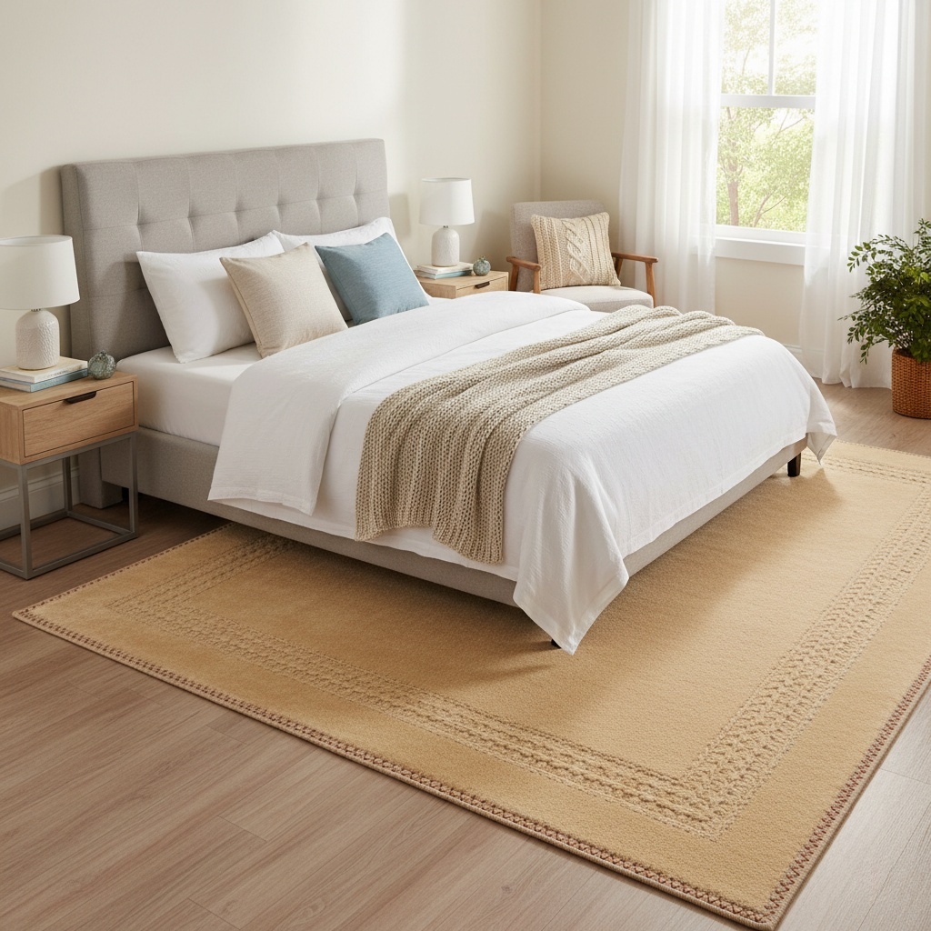 Дизайнерский плюшевый ковер “Warm Sand” (Теплый песок) с фактурной каймой